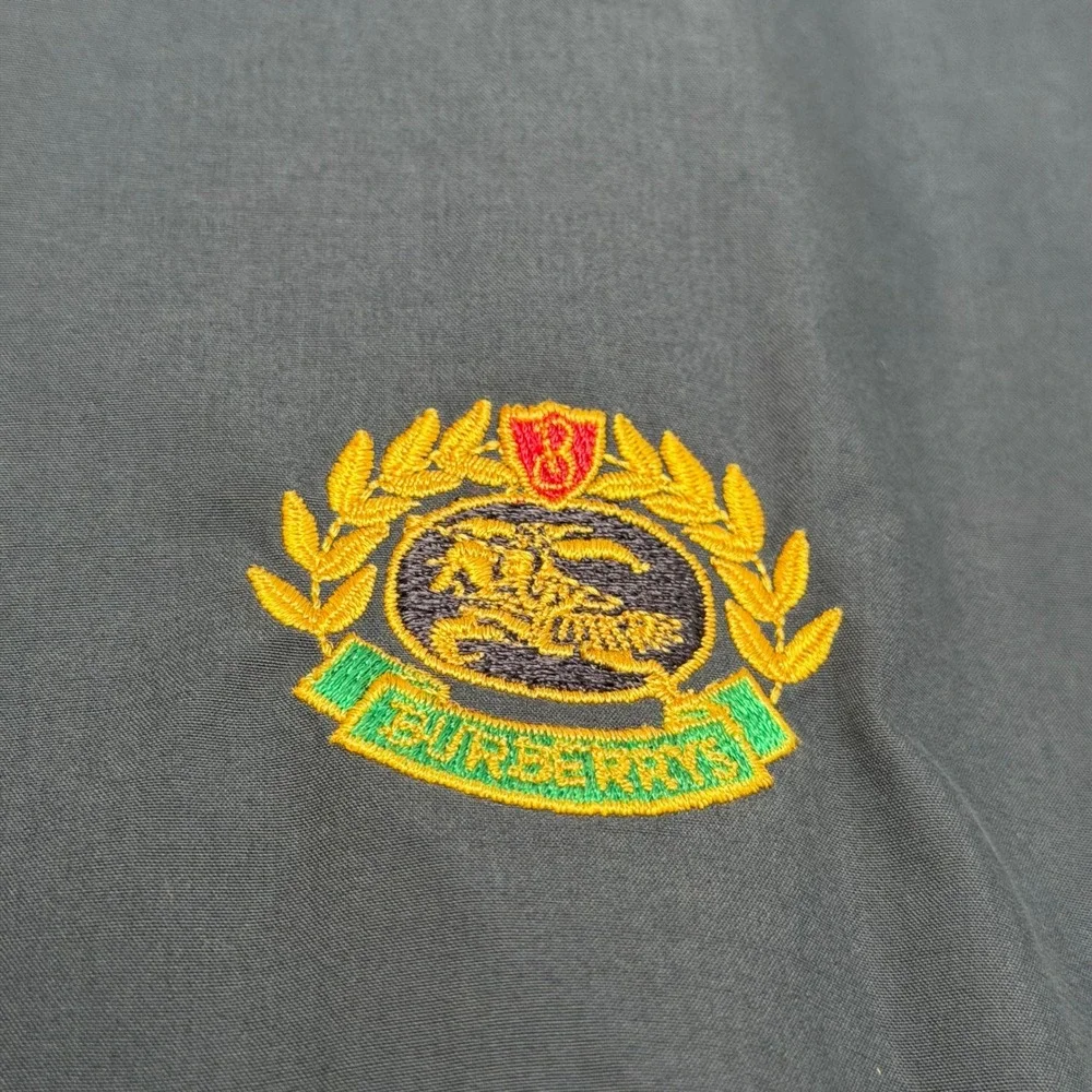 Vintage Burberrys Reversible Bomber Jacket Plaid Wool Embroidered Men's Size 48